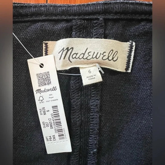 NWT Madewell Denim Zip-Front Sleeveless Jumpsuit in Tarrybrook Wash - 6 - Black - Picture 10 of 12